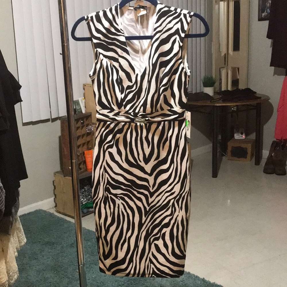 Zebra print sleeveless dress